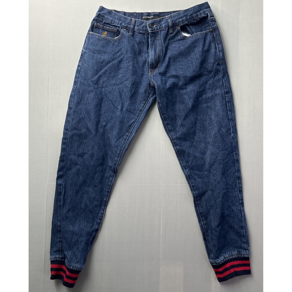 Rare Y2K Rocawear Jeans Striped Cuff Straight Fit Size 36